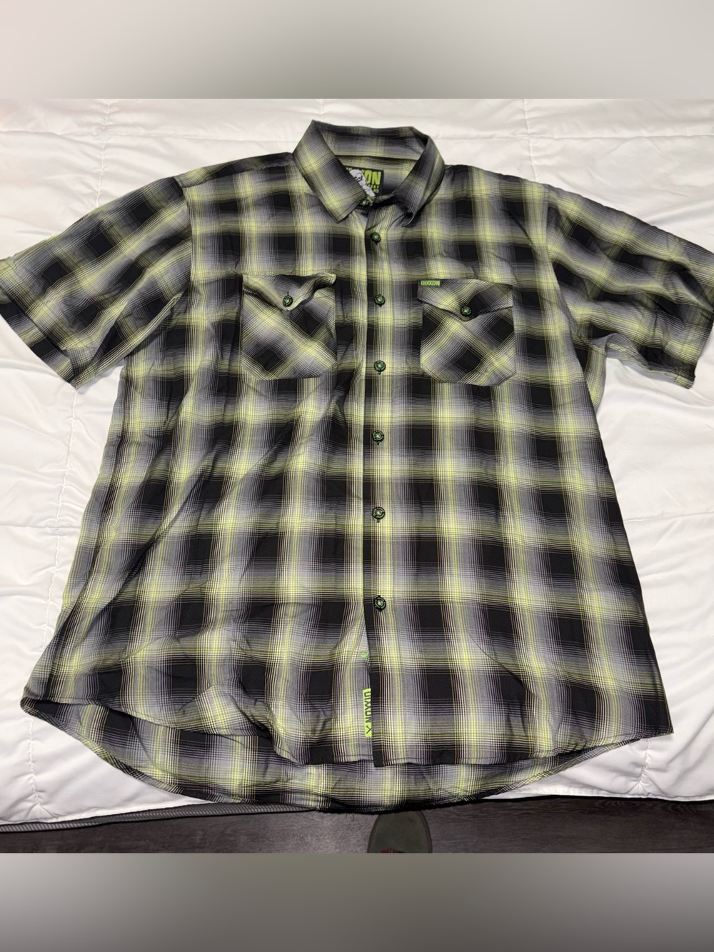 Dixxon short sleeve bamboo the ace XL Plaid Shirt